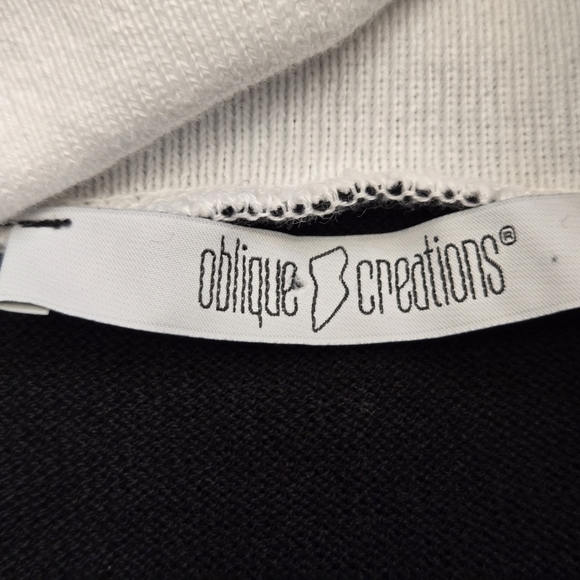 Oblique Creations Italy Black and White Asymmetrical Palm Tree Top. Size Small - Picture 6 of 9